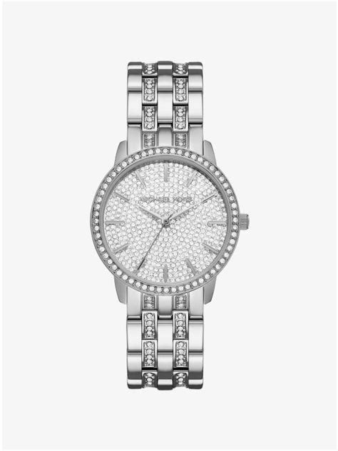 michael kors nini pave silver tone watch|Pavé Silver.